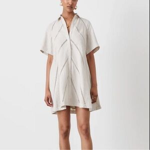 NWT JOSLIN SELENA LINEN MINI SHIRT Dress Size 4 100% Linen